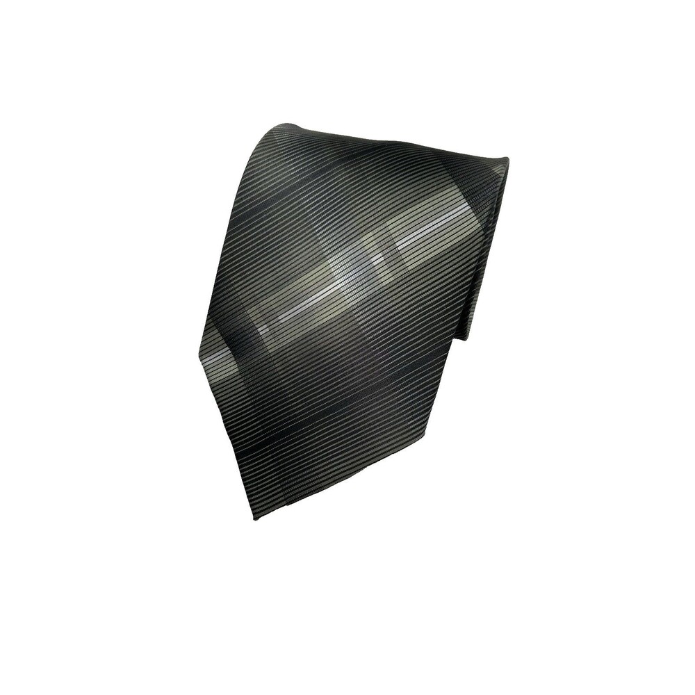 Pierre Cardin‎ Black & Gray Diagonal Striped  100% Silk Tie  57.5" L x 3.75" W